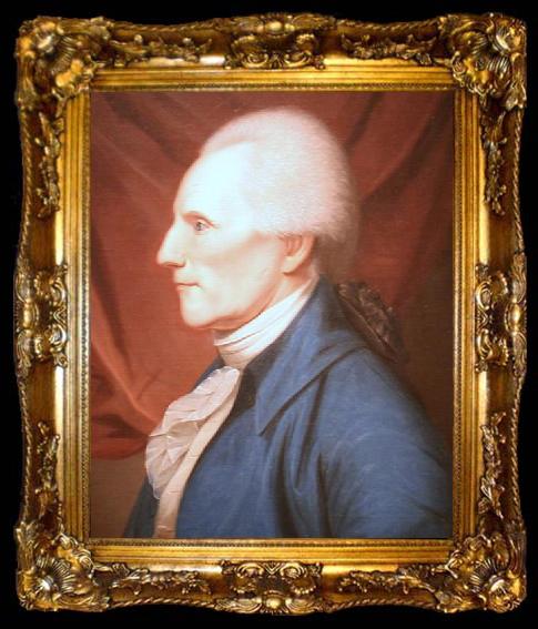 framed  Charles Willson Peale Oil on canvas painting of Richard Henry Lee, ta009-2